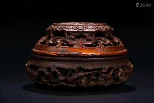 A Chinese Carved Bamboo Censer