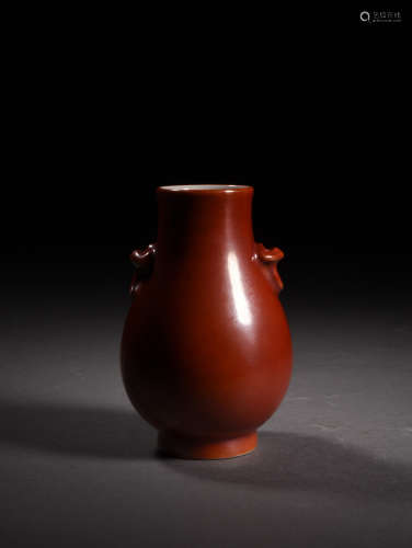 A Chinese Alum Red Porcelain Zun