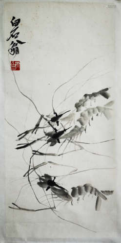 A CHINESE PAINTING SIGNED QI BAISHI