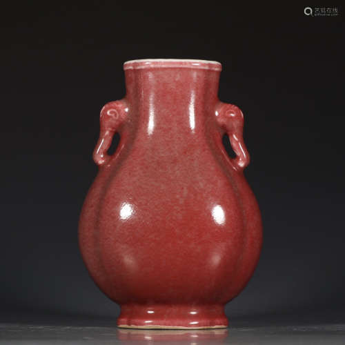 A Chinese Altar Red Glazed Porcelain Zun