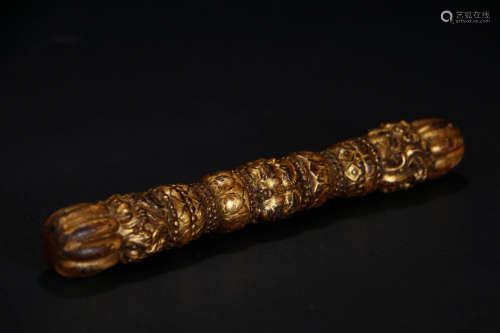 A Chinese Gold Paint Eaglewood Buddhist implement