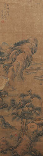 A Chinese Landscape Painting Scroll, Dai Xi Mark