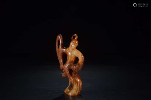 A Chinese Gaogu Jade Figure Ornament