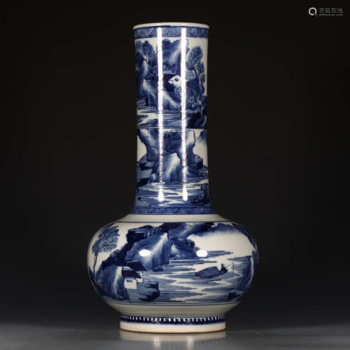 A Chinese Blue and White Figure Painted Porcelain Vase