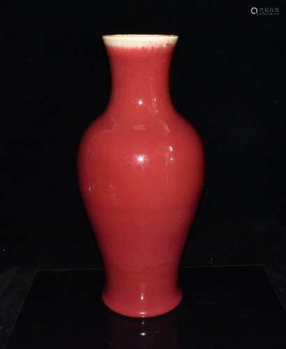 A Chinese Altar Red Glazed Porcelain Vase
