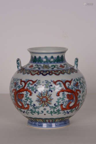 A Chinese Famille Rose Dragon Pattern Porcelain Zun
