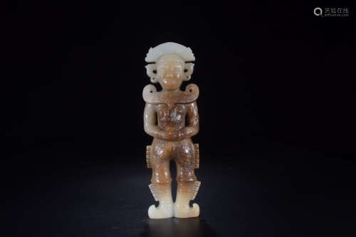 A Chinese Hetian Jade Figure Ornament