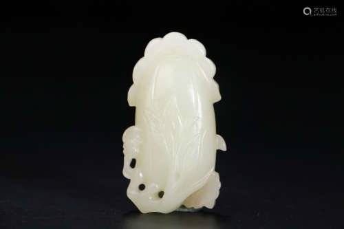 A Chinese Carved Hetian Jade Ornament