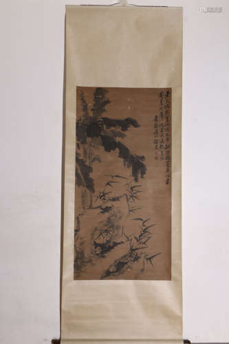 A Chinese Flower and grass Painting Scroll, Xu Wei Mark