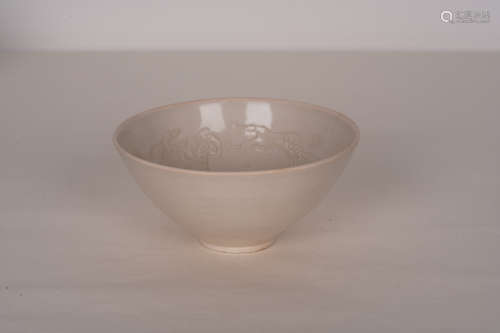 A Chinese Ding Kiln Floral Porcelain Bowl