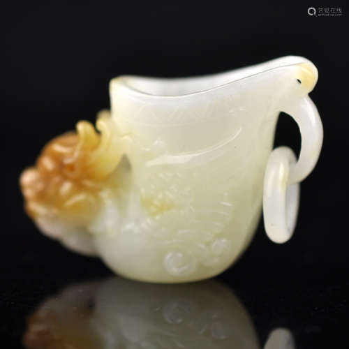 A Chinese Carved Hetian Jade Kylin Ornament