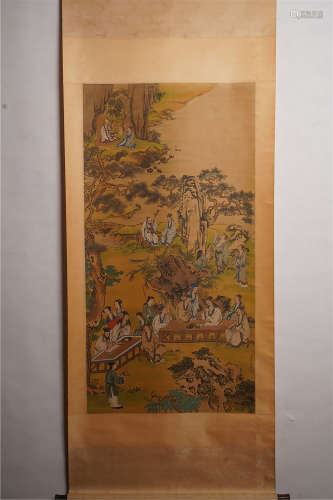 A Chinese Painting Scroll, Leng Mei Mark