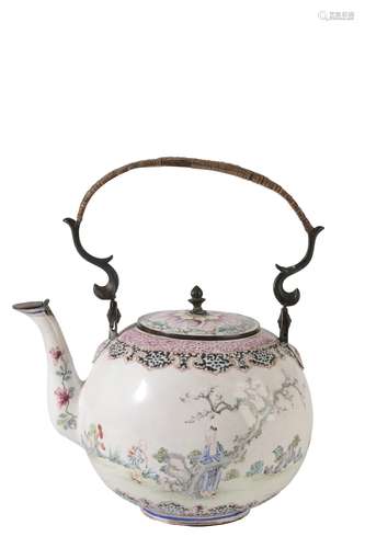 FINE CANTON ENAMEL TEAPOT, QIANLONG PERIOD