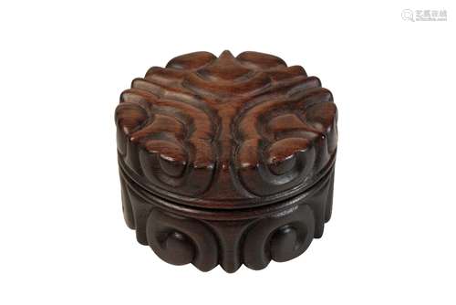 CARVED ZITAN 'TIXI' BOX AND COVER, QING DYNASTY