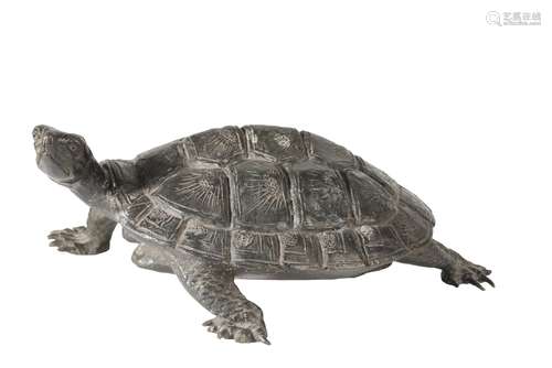 JAPANESE BRONZE TURTLE, MEIJI PERIOD