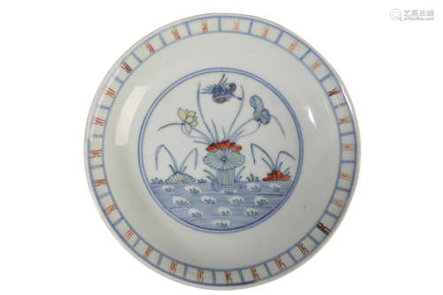 CHINESE DOUCAI DISH, YONGZHENG PERIOD