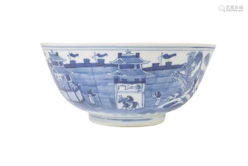 CHINESE BLUE AND WHITE BOWL, QING DYNASTY, 19TH CENTURY