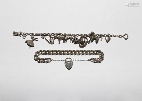 Vintage Silver Charm Bracelet Group