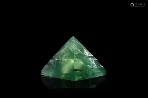 Cut and Polished Fluorite Mineral Pyramid