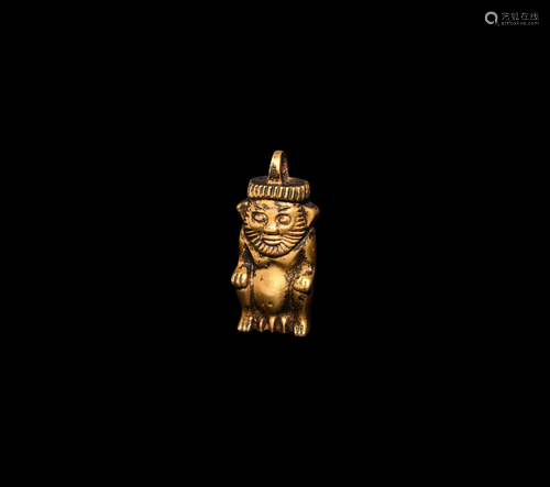 Egyptian Style Gold Bes Amulet