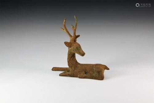 Roman Style Resting Stag Statuette