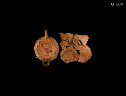 Grand Tour Roman Damaged Oil Lamp Group