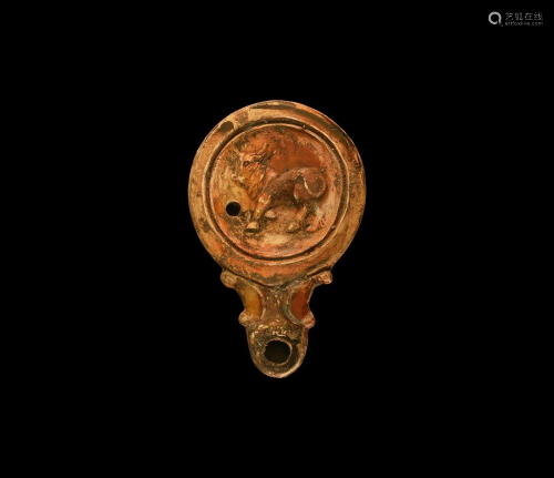 Grand Tour Roman Oil Lamp with Bull