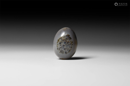 Western Asiatic Style Moss Agate Bead