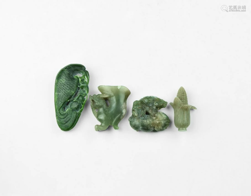 Chinese Carved Jadeite Figurine Group