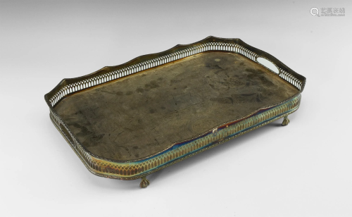 Vintage Silver-Plated Galleried Tray