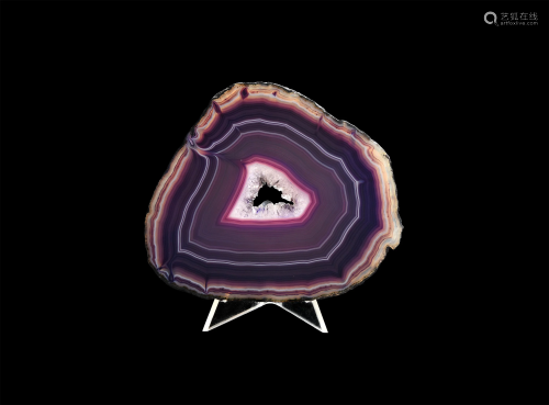 Cut and Polished Purple Agate Slice