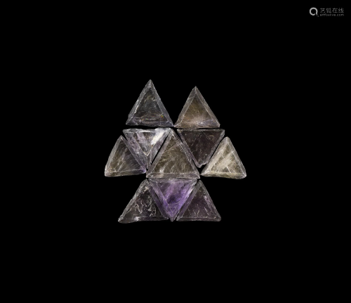 Cut Flourite Crystal Triangle Collection