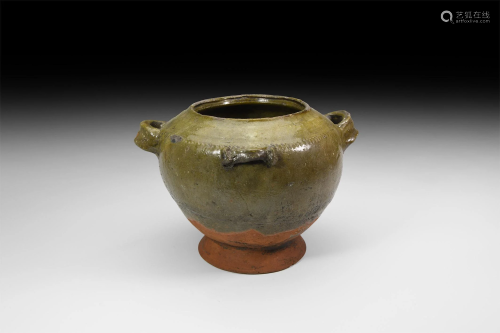 Chinese Ming Style Green Glazed Jar