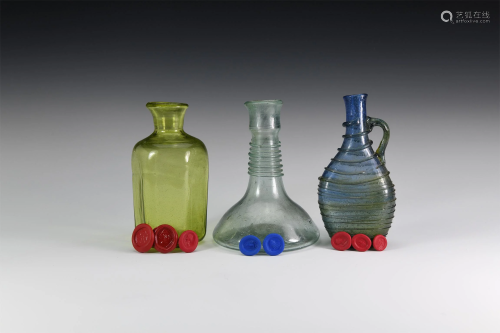 Roman Style Glass Vessel and Gemstone Impr…
