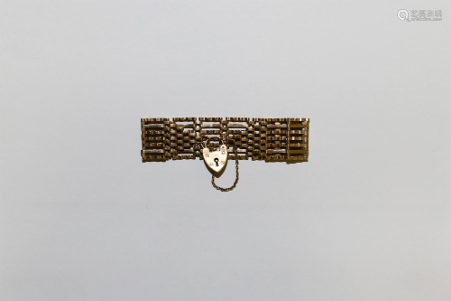 Vintage Heavy Gold Seven Bar Gate Bracelet