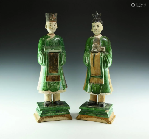 Chinese Ming Style Figurine Pair