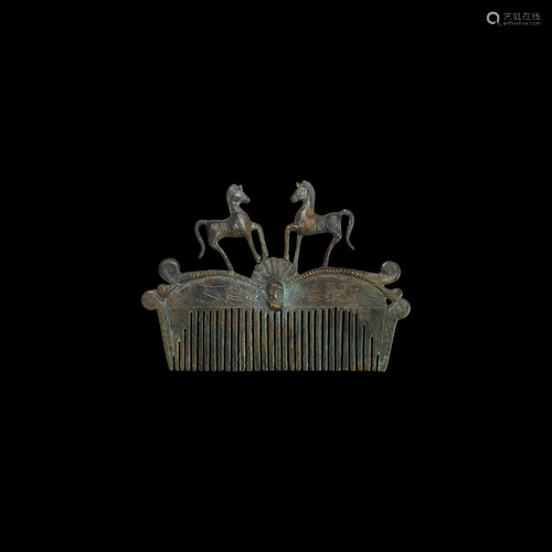 Phoenician Style Comb with Horses