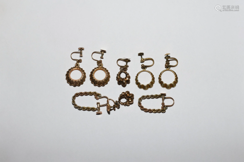 Vintage Gold Earring Pair Collection