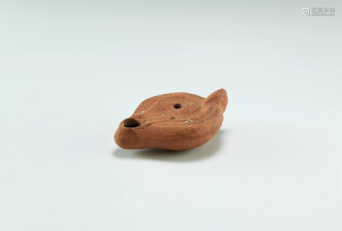 Byzantine Style Oil Lamp with Flower