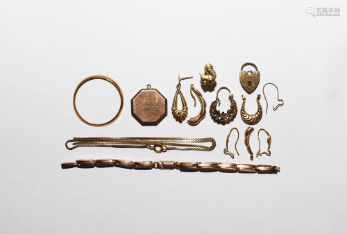 Vintage Scrap Gold Jewellery Group