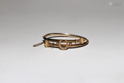 Vintage Gilt Silver Bracelet with Lucky Horses…
