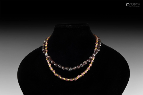 Amethyst' and Garnet Bead Necklace Gr…