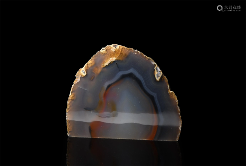 Cut and Polished Agate Geode Section