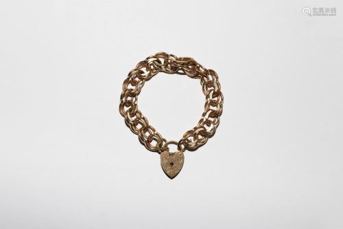 Vintage Heavy Gold Charm Bracelet