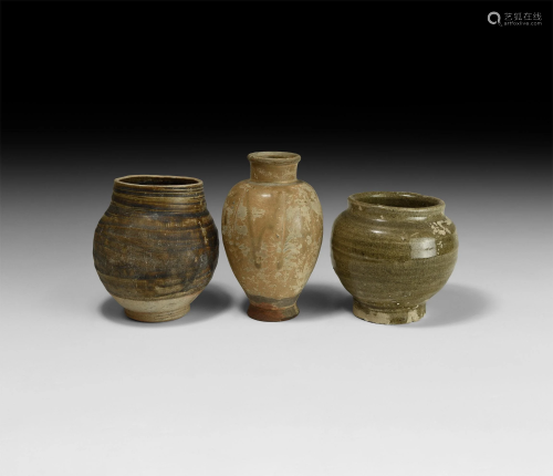 Medieval and Other Glazed Ceramic Vessel Gr…