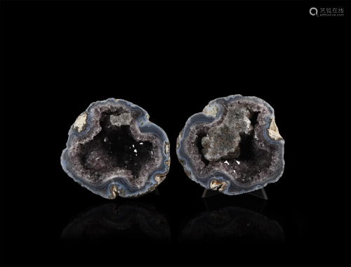 Polished Agate Geode Pair