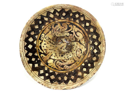 Persische Schale mit Sgraffito-Dekor Höhe: 7 cm. Durchmesser. 18,8 cm. Iran, Garos, 12./ 13.