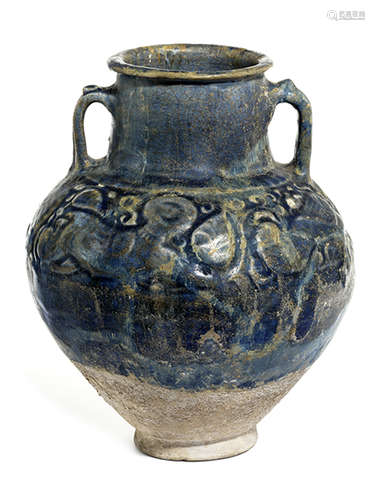 Persische Henkelvase Höhe: 23,8 cm. Durchmesser: 18 cm. Nordiran, Gorgan, seldschukische Periode,