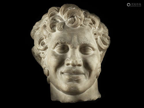 Kopf eines Satyr Höhe: 40 cm. Italien, 17. Jahrhundert. Nach vorn gerichteter Blick des jungen Satyr
