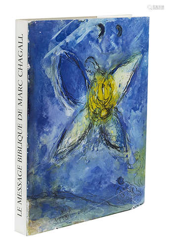 Marc Chagall, Le Message Biblique 32 x 25,6 x 3 cm. Mit original Farblithographie. Paris, 1972.